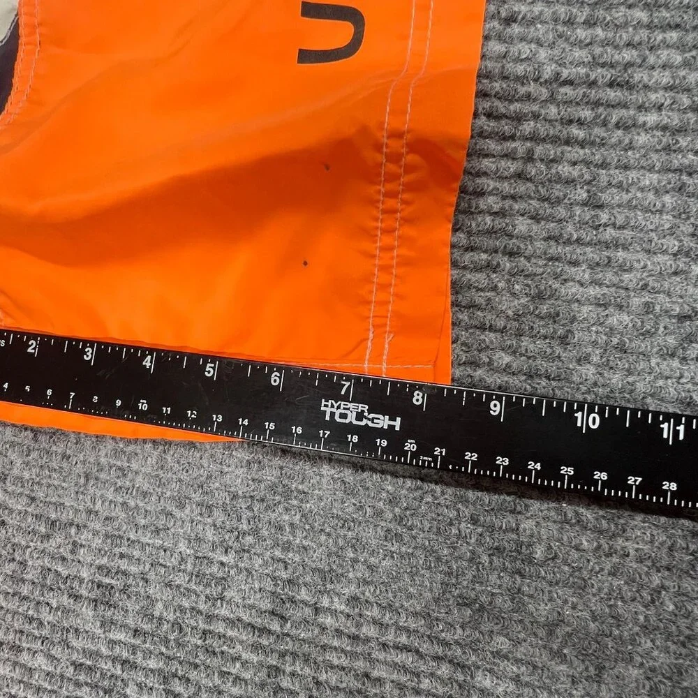 Nautica Boy Swim Trunks Shorts M (10/12) Orange Black US83 Colorblock Mesh Lined